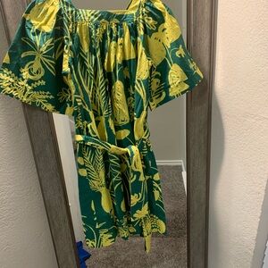 WHiT 2019 Spring Collection Green Dress with potted plants